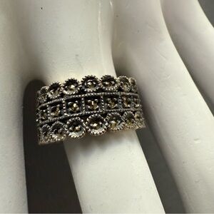 Judith Jack 925 Sterling Silver Wide Band Ring Size 7